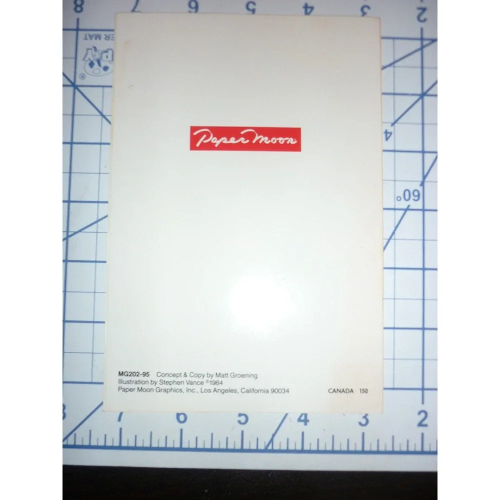 Rare‎ 1984 Matt Groening Paper Moon Graphics Card 